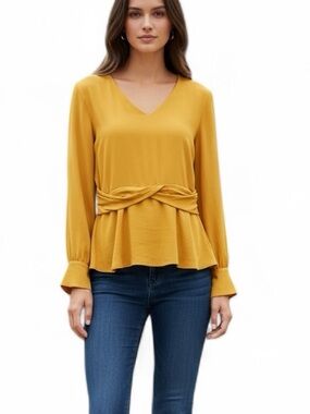 Ann Taylor Twist Peplum Blouse